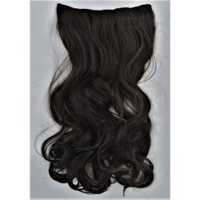   Sötétbarna hullámos 5 csatos 45cm hosszú szintetikus póthaj 90g