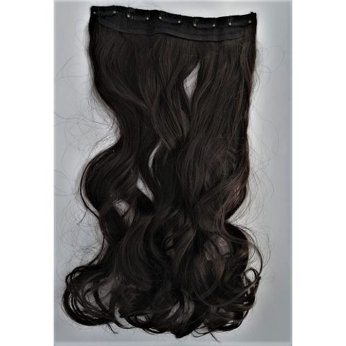 Sötétbarna hullámos 5 csatos 45cm hosszú szintetikus póthaj 90g