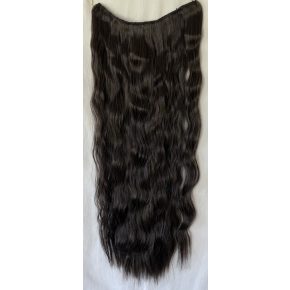 Sötétbarna 5 csatos 60cm hosszú szintetikus póthaj 90g