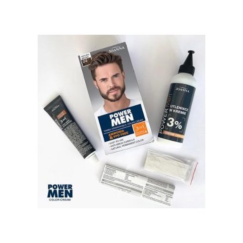 Joanna 3:1-ben színező krém férfiaknak hajra, szakállra és bajuszra 04 Természetes barna