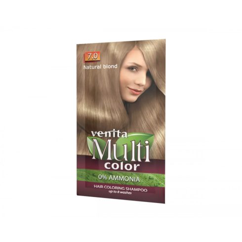 Venita Multicolor ammóniamentes hajszínező sampon 7.0 természetes szőke 40g