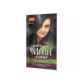   Venita Multicolor ammóniamentes hajszínező sampon 1.0 fekete 40g