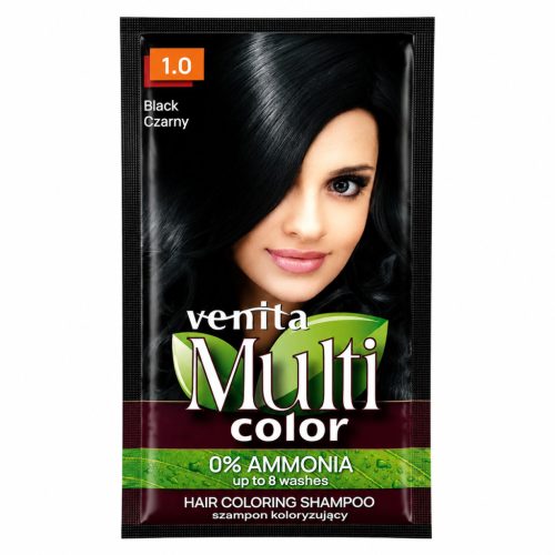 Venita Multicolor ammóniamentes hajszínező sampon 1.0 fekete 40g