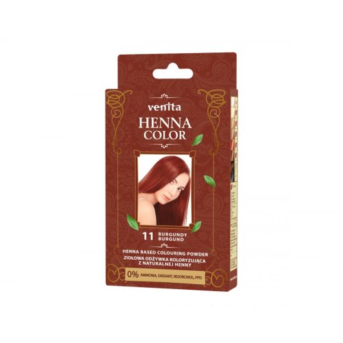 Henna alapú természetes hajszínező por 11 burgundi 25g