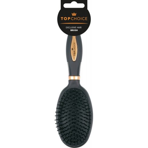 Fekete-arany színű ovális hajkefe-bontókefe műanyag fogakkal (63282)