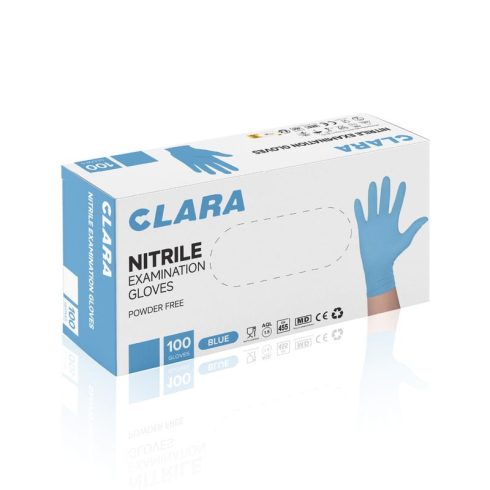 Nitrilkesztyű púdermentes kék színű M-es méret 100db/doboz
