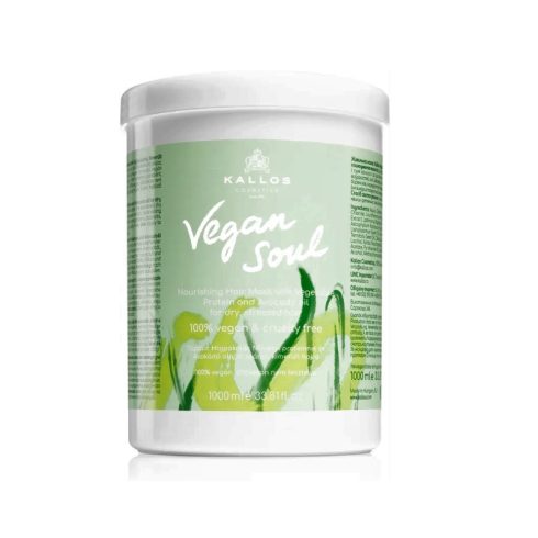 Kallos Vegan Soul tápláló hajmaszk növényi proteinnel és avokádó olajjal 1000ml