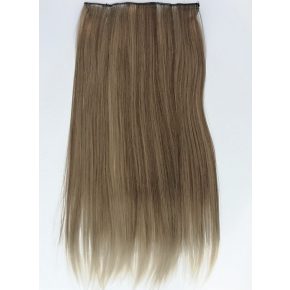   Hamvasszőke melírozott egyenes 5 csatos 60cm hosszú szintetikus póthaj 90g