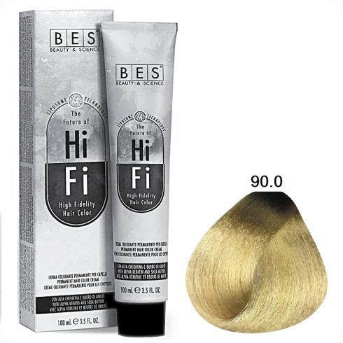 BES HI-FI hajfesték 90.0 természetes szupervilágosító szőke 100ml
