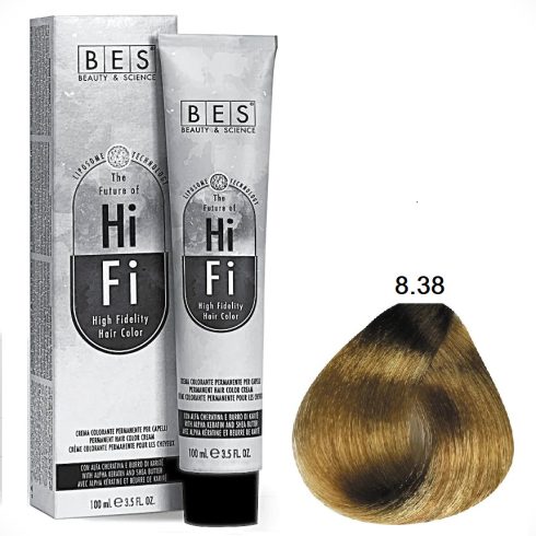 BES HI-FI hajfesték 8.38 aranyló bézs világosszőke 100ml
