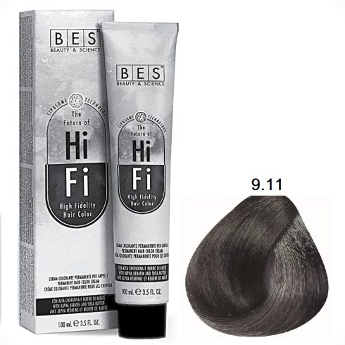  BES HI-FI hajfesték 9.11 nagyon világos intenzív hamvasszőke 100ml