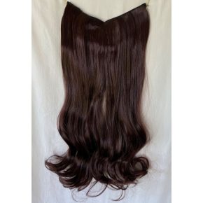 Csokibarna 6 csatos 60cm hosszú szintetikus póthaj 120g