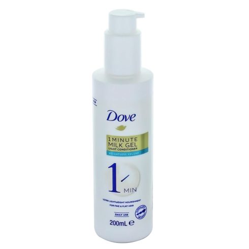 Dove 1-Minute tej-gél volumennövelő hajbalzsam puha, tartás nélküli hajra 200ml