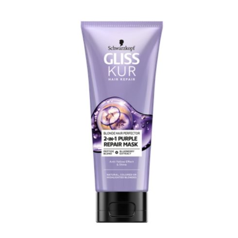 Gliss hamvasító 2:1-ben hajpakolás Purple Repair Mask 200ml